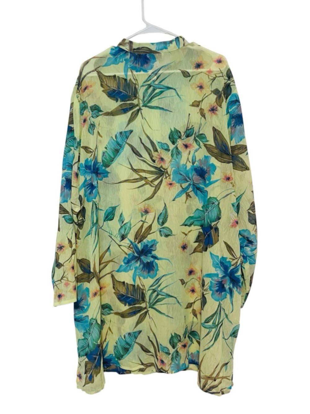 Susan Graver Floral Chiffon Botanical Floral Tunic Blouse Women’s 3X Button Up - Picture 5 of 6